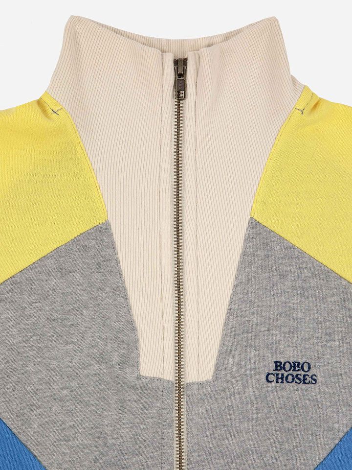 Color Block Zip Sweatshirt