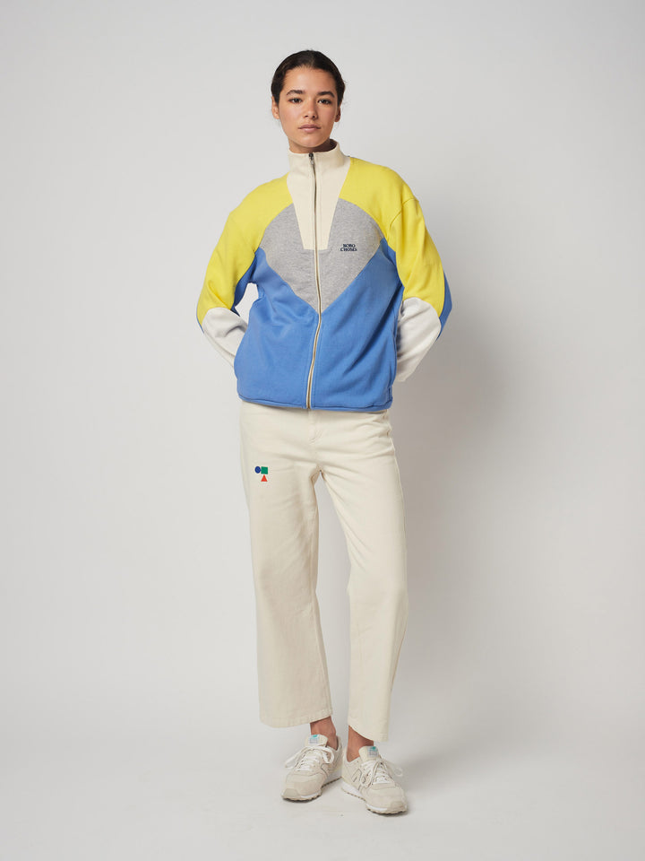 Color Block Zip Sweatshirt