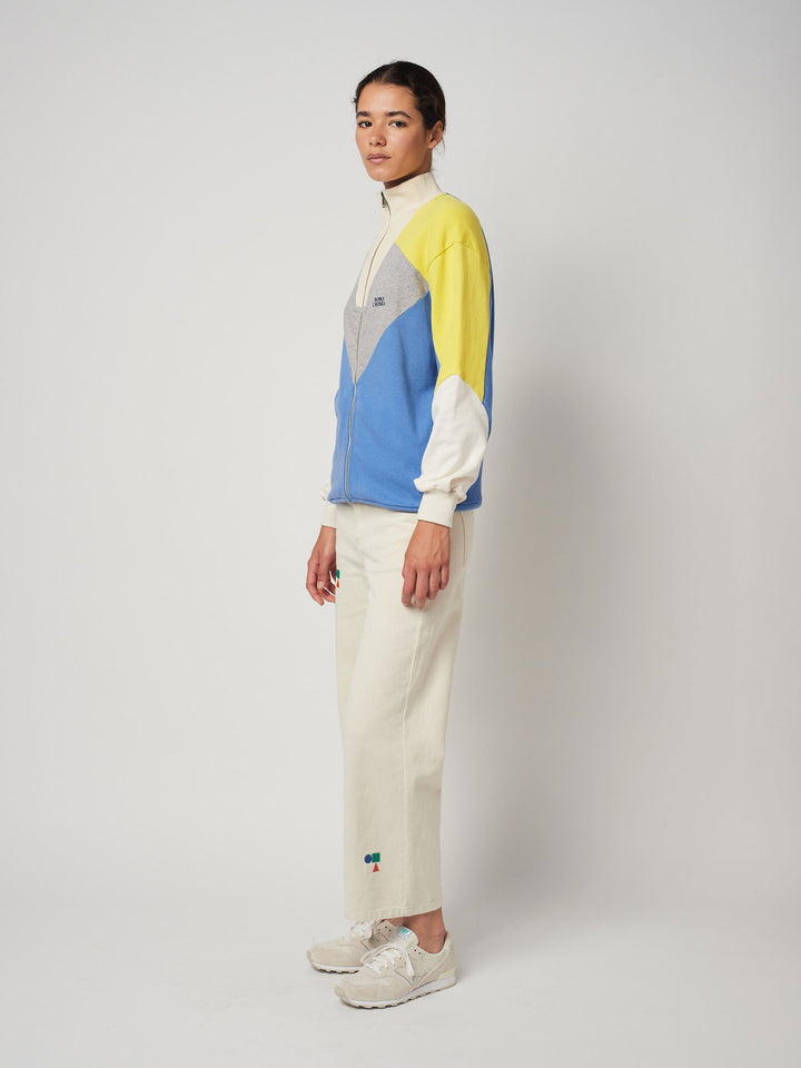 Color Block Zip Sweatshirt
