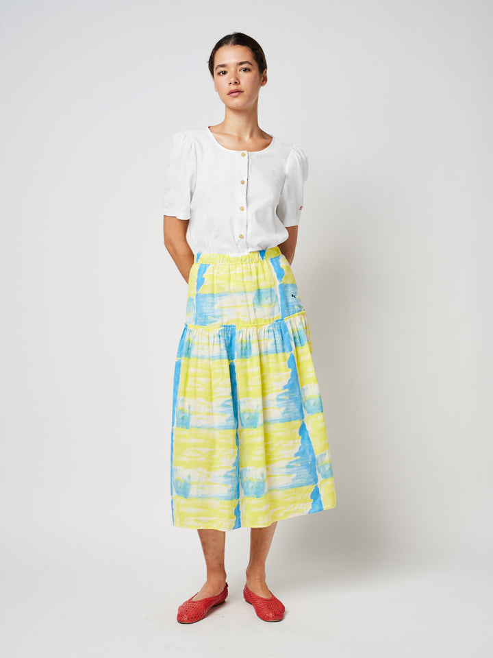 Faldilla acampanada estampat nacre perlat