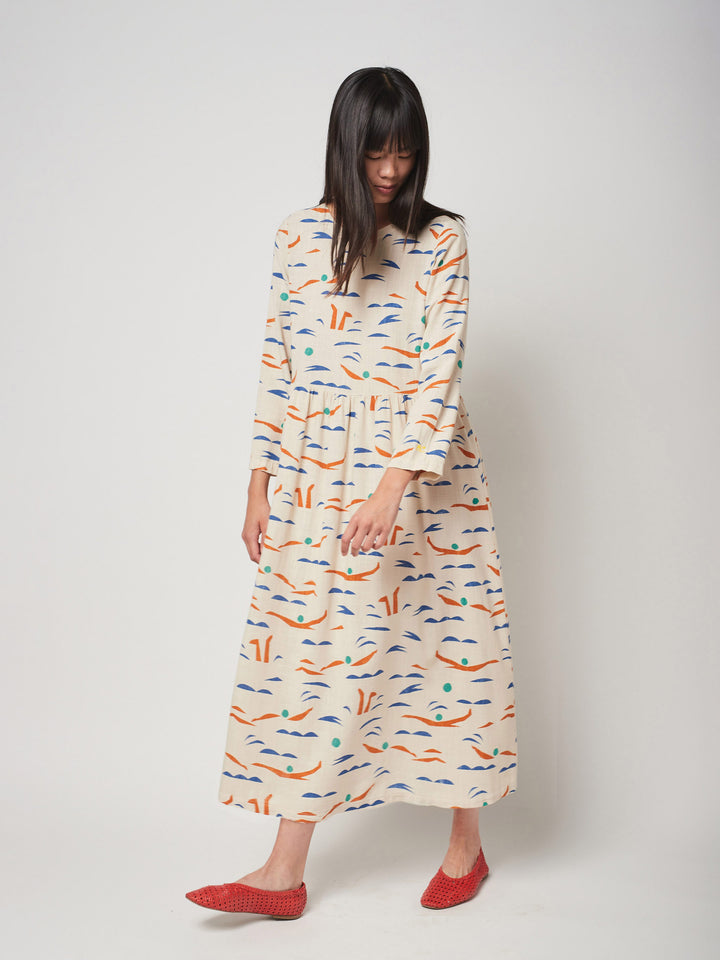 Vestit llarg acampanat nedadors