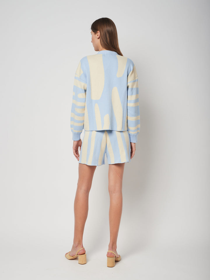 Pantalons curts de punt estampat mar