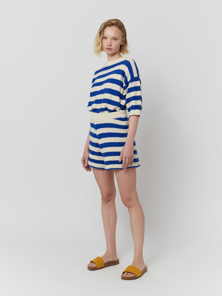 Pantalons curts de punt a ratlles