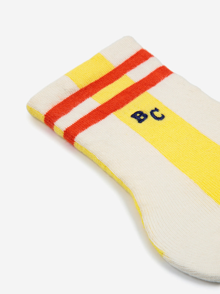 Yellow stripes long socks