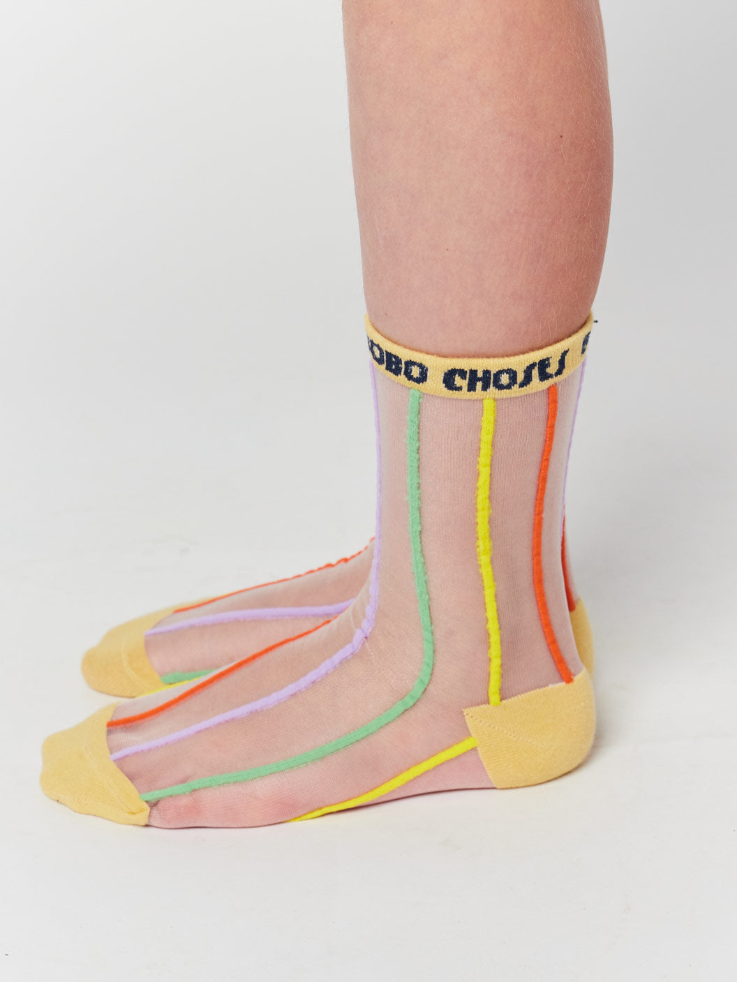 Color Stripes transparent short socks