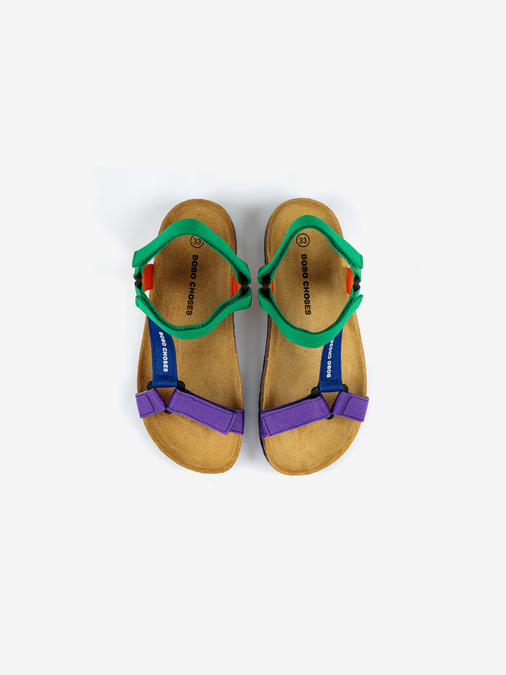Color Block straps sandals