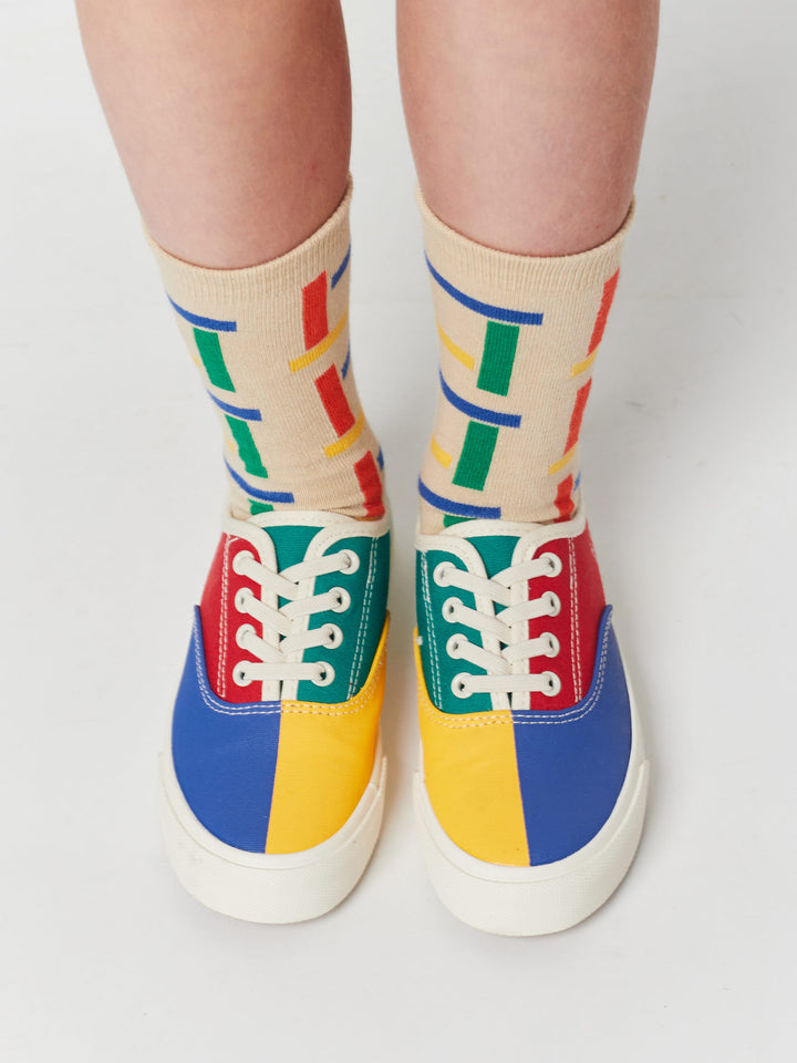 Color Block laces trainers