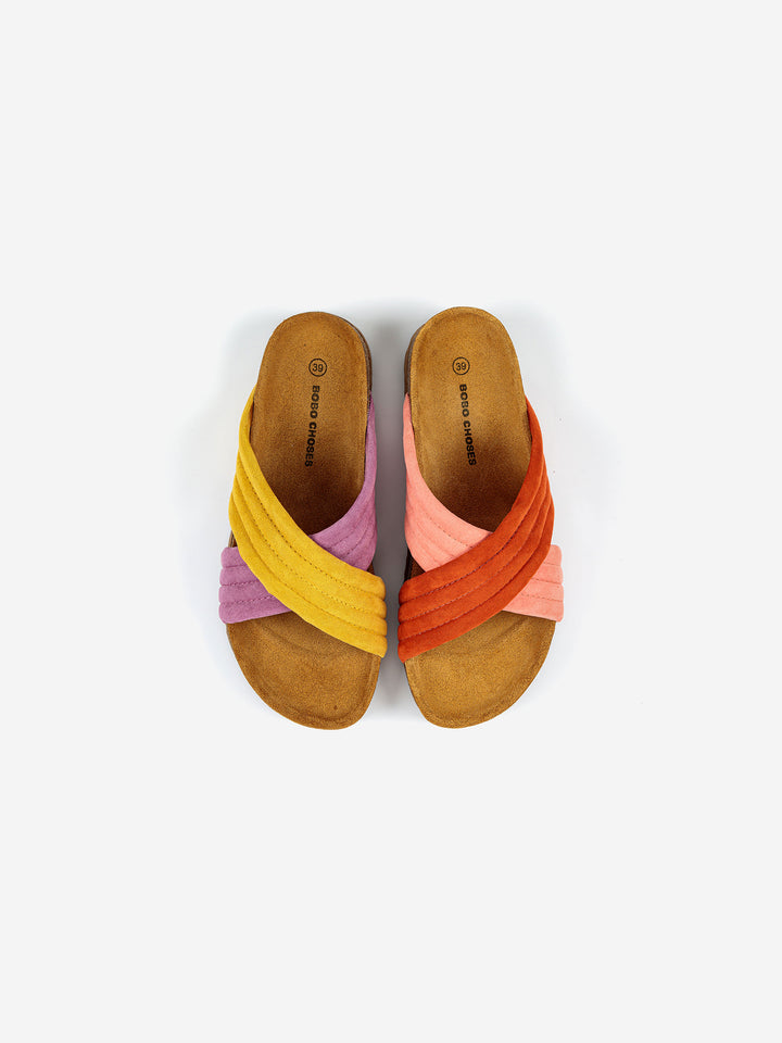 Color Block Crossover Sandals