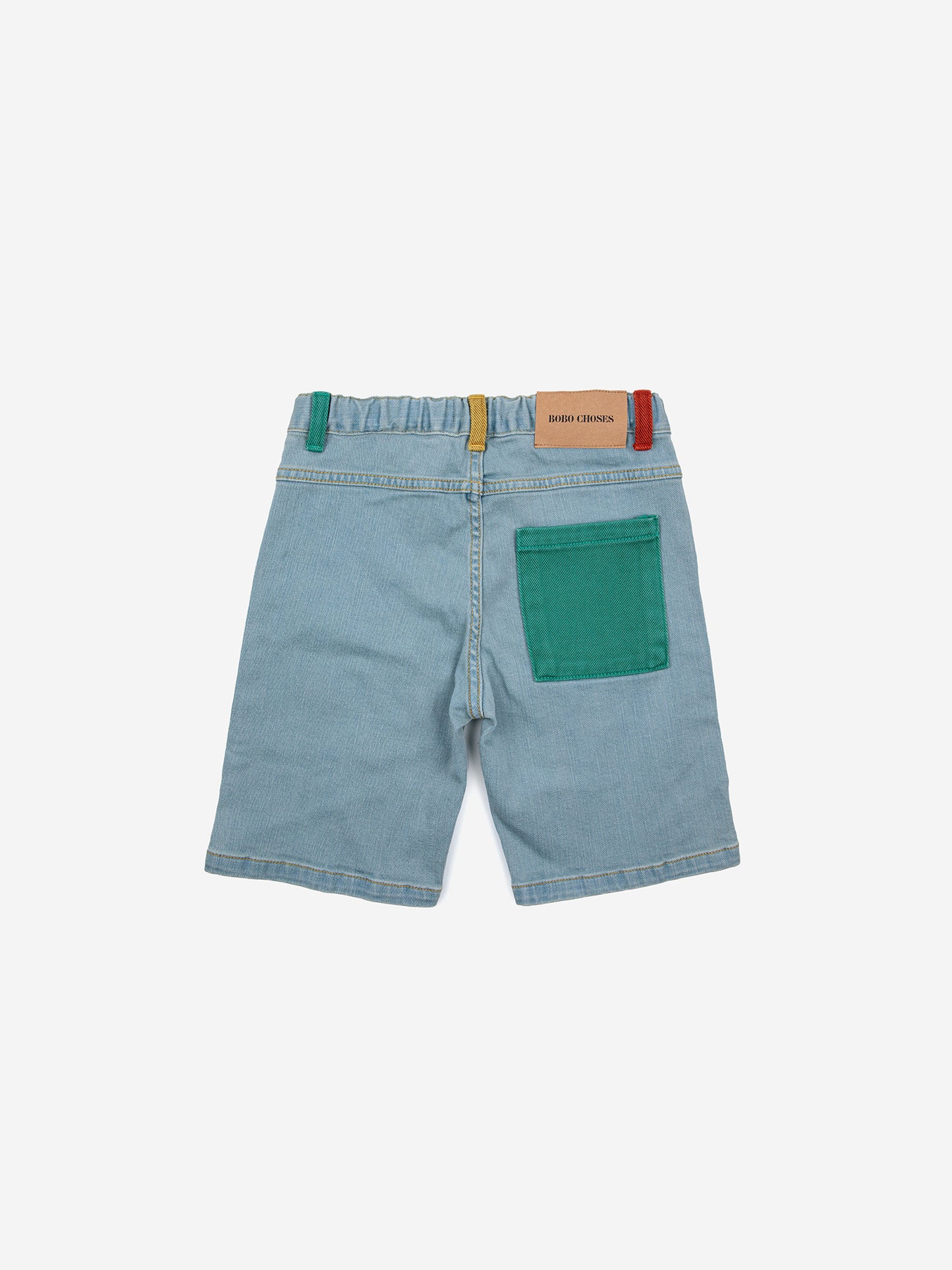 Color block denim bermuda short