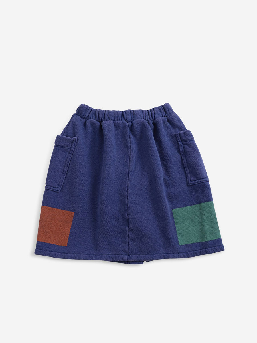 Geometric fleece buttoned skirt