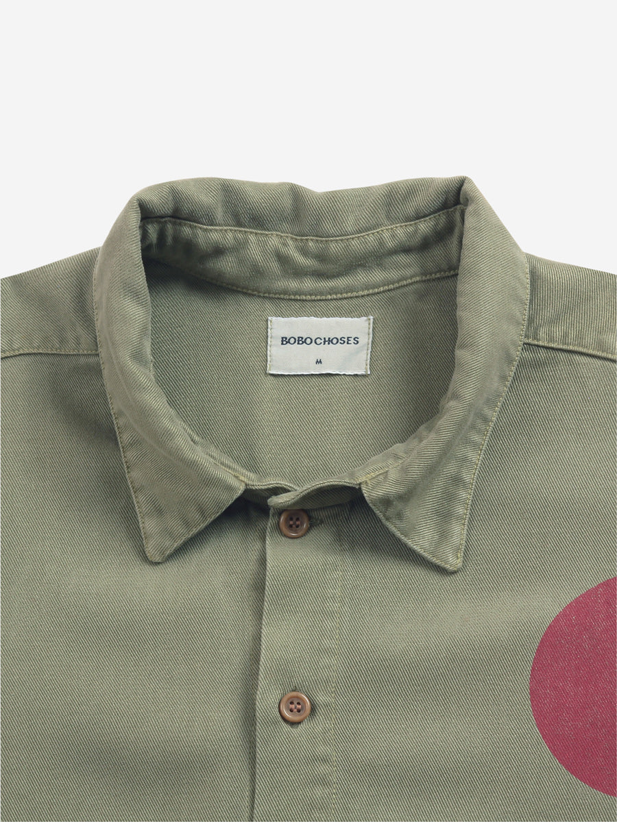 Geometric Cotton-Mix Spread Collar Shirt