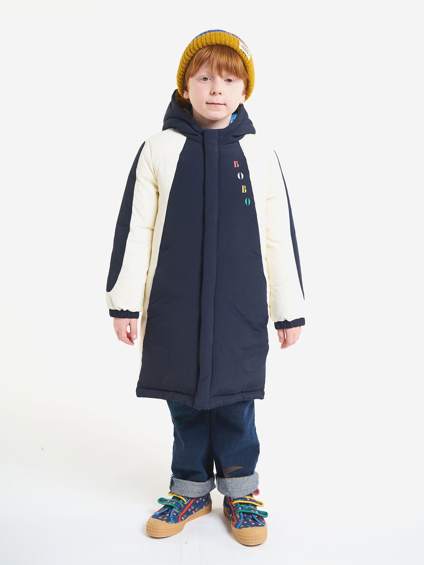 Bobo color embroidery reversible coat