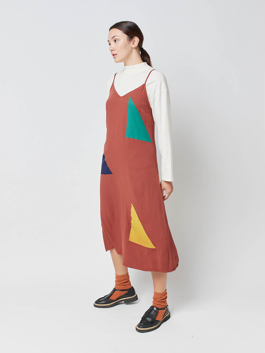 Geometric sleeveless flared dress