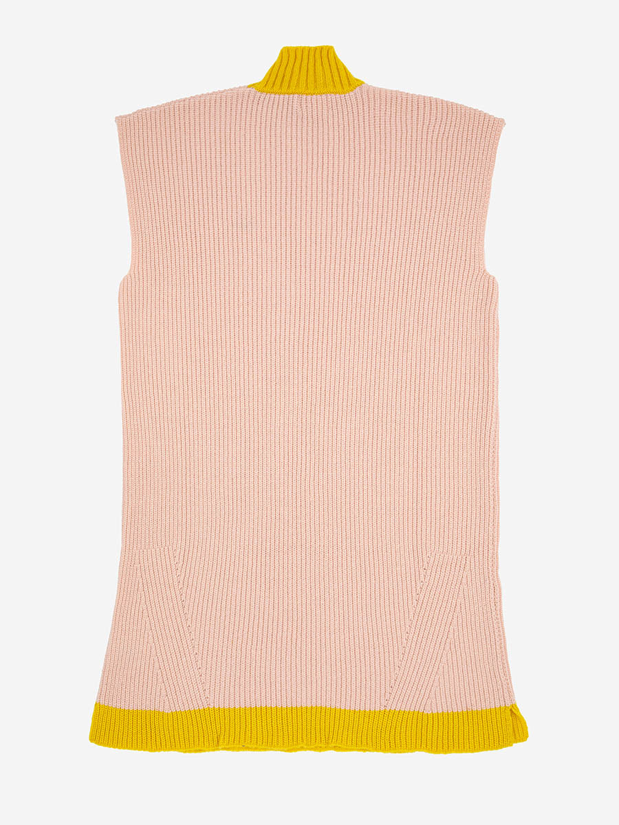 Color block high neck knitted dress