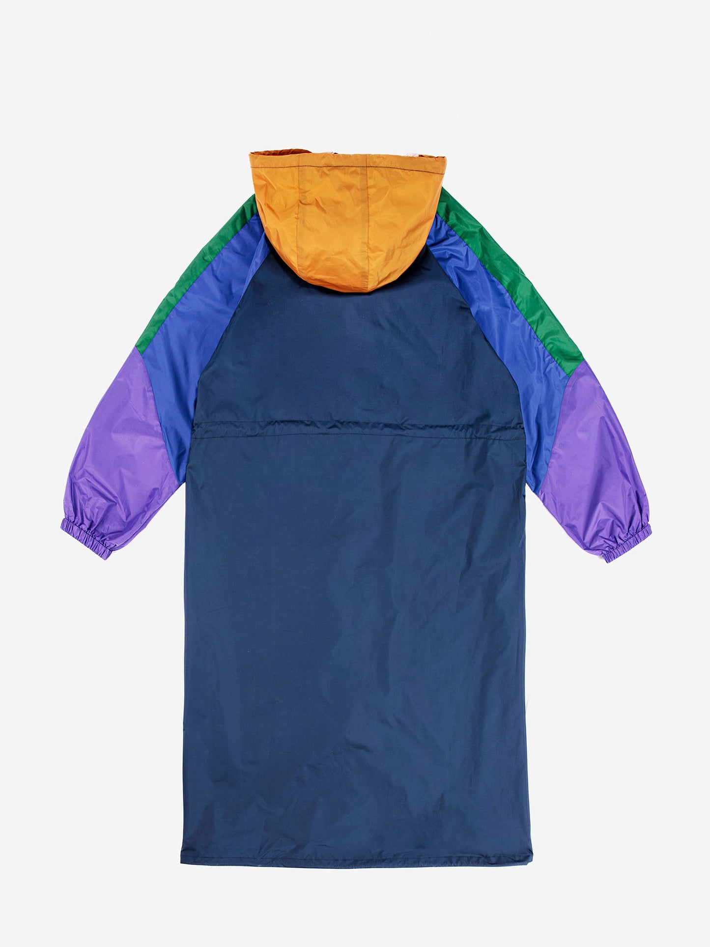 Color block long raincoat