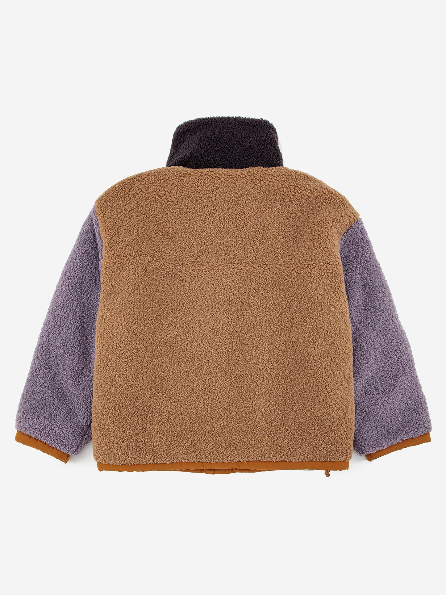 Color block padded shearling jacket