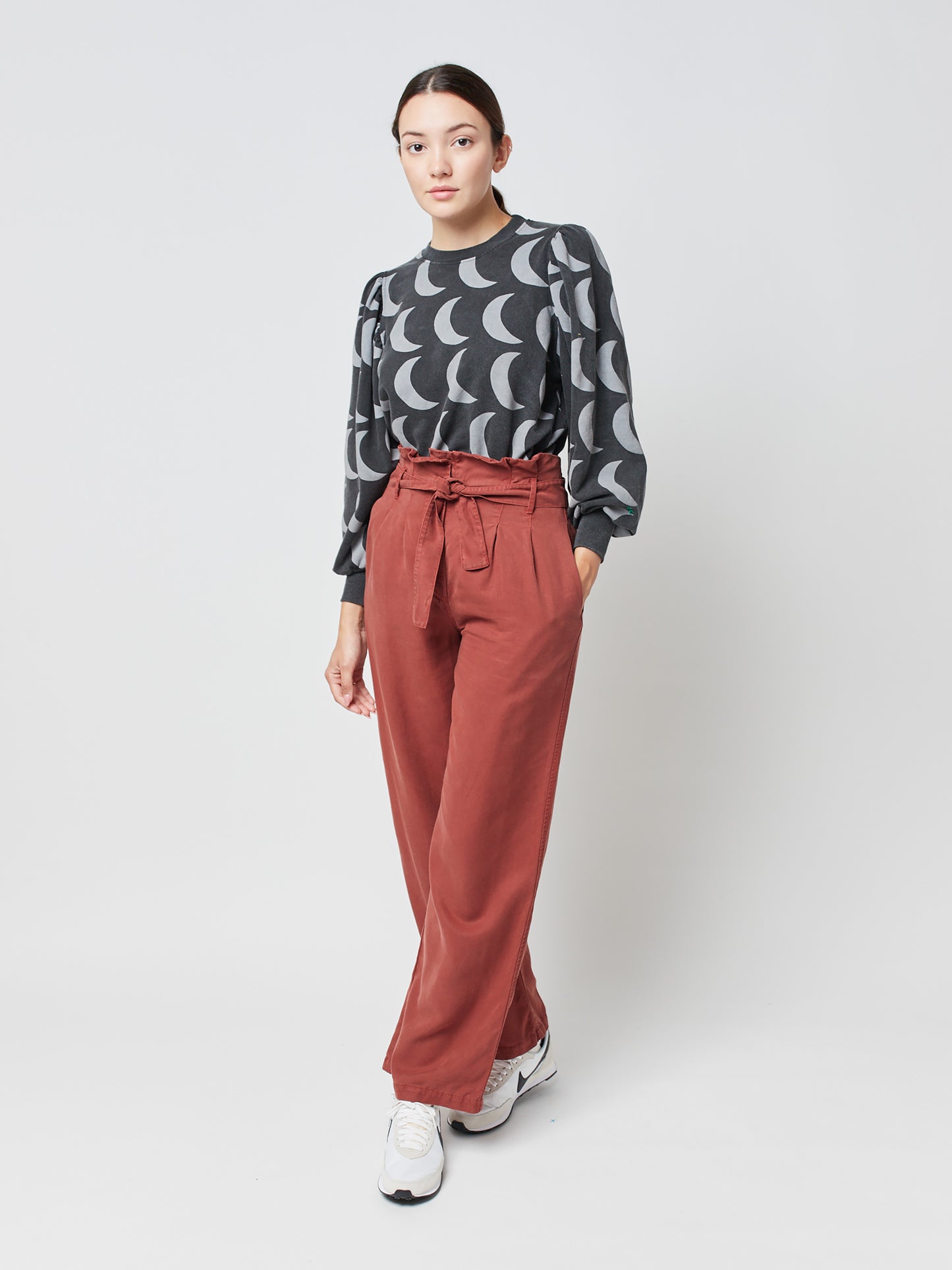 Paperbag wide leg trousers