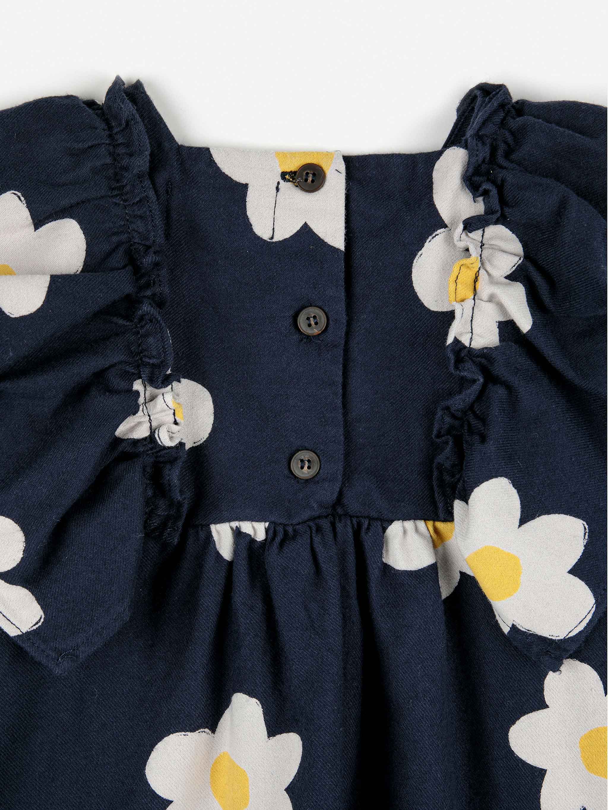 Baby Big Flower all over ruffle woven dress - 6M