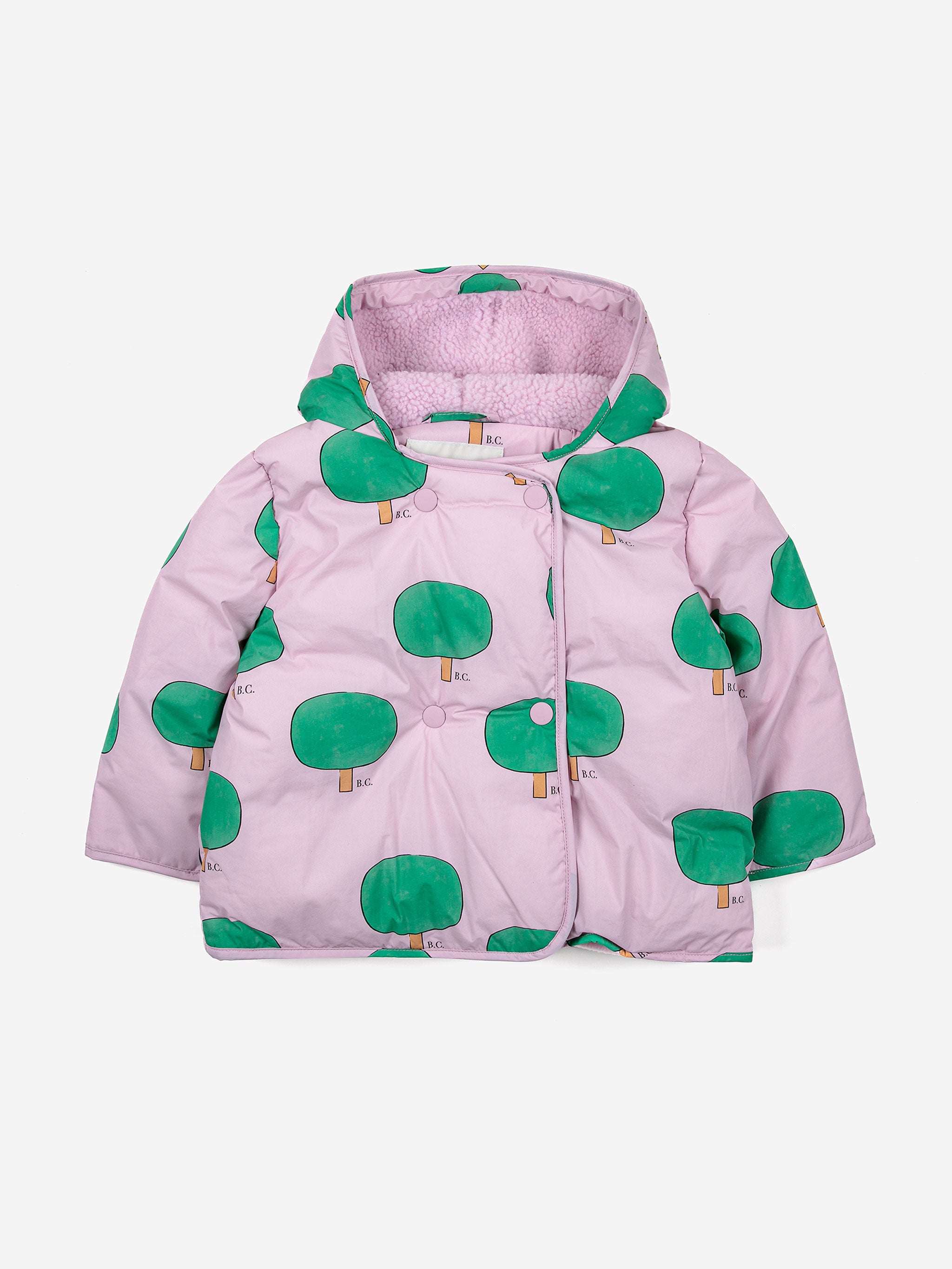Baby Green Tree all over hooded anorak – Bobo Choses
