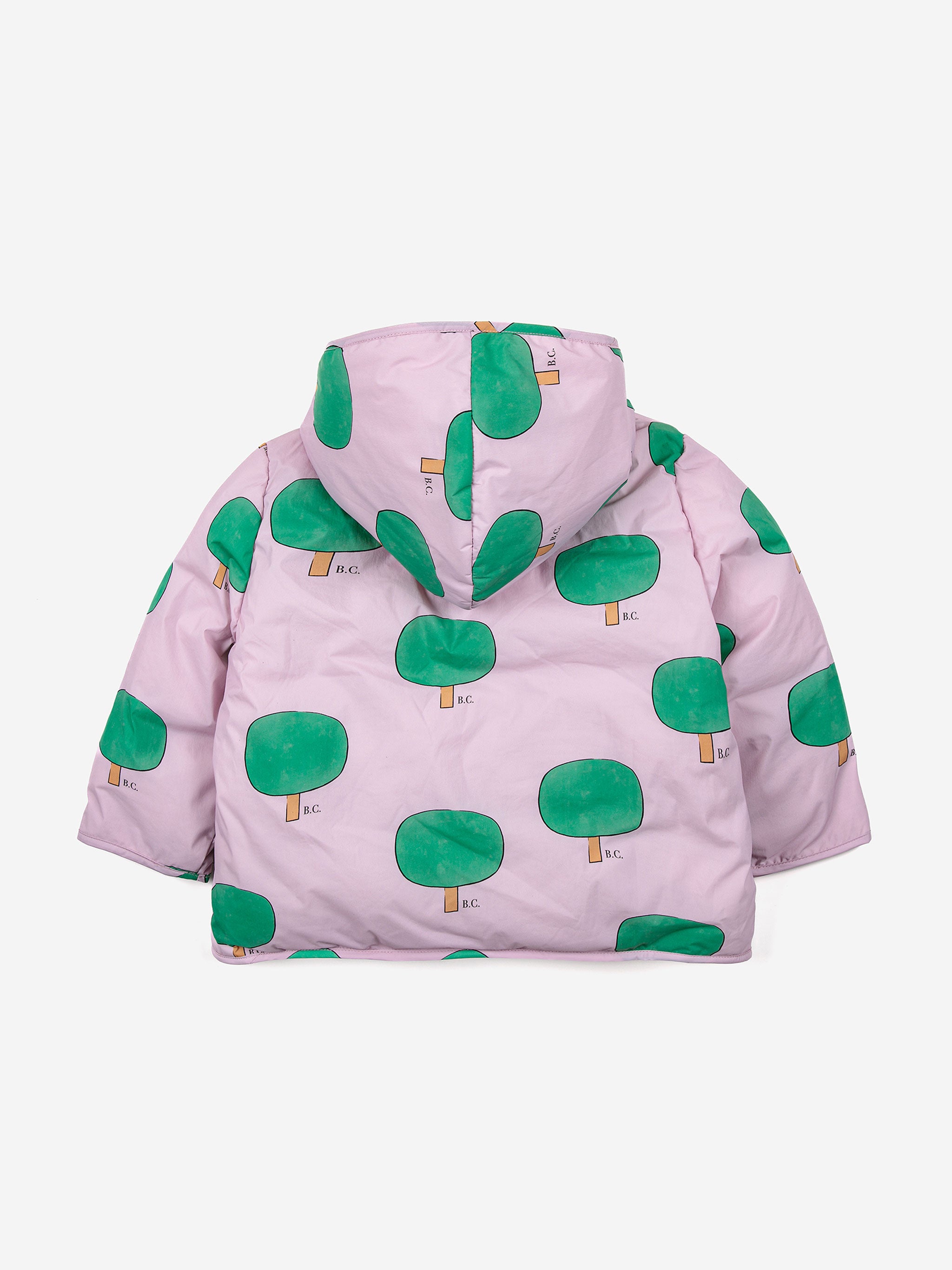 Baby Green Tree all over hooded anorak – Bobo Choses