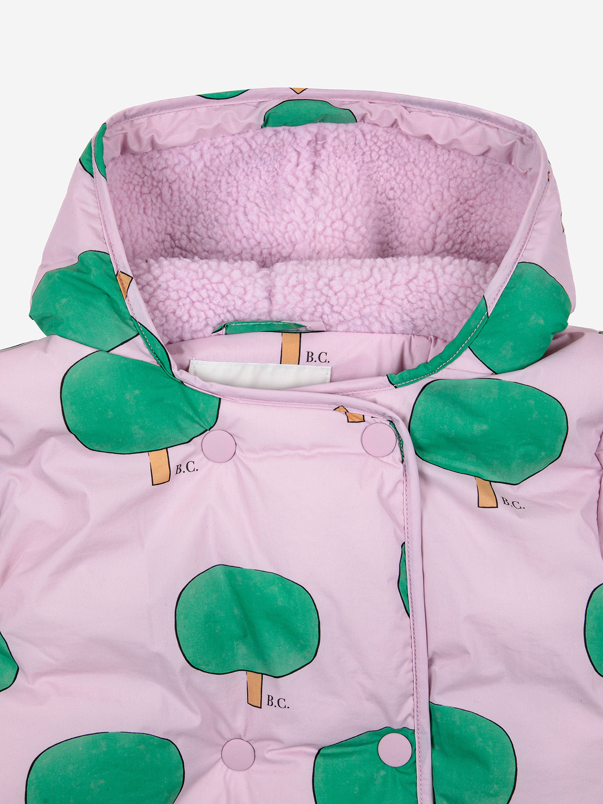 Baby Green Tree all over hooded anorak – Bobo Choses