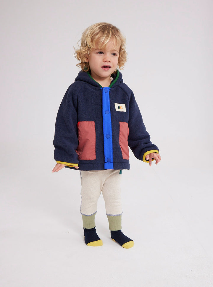 Baby Color Block polar hooded jacket