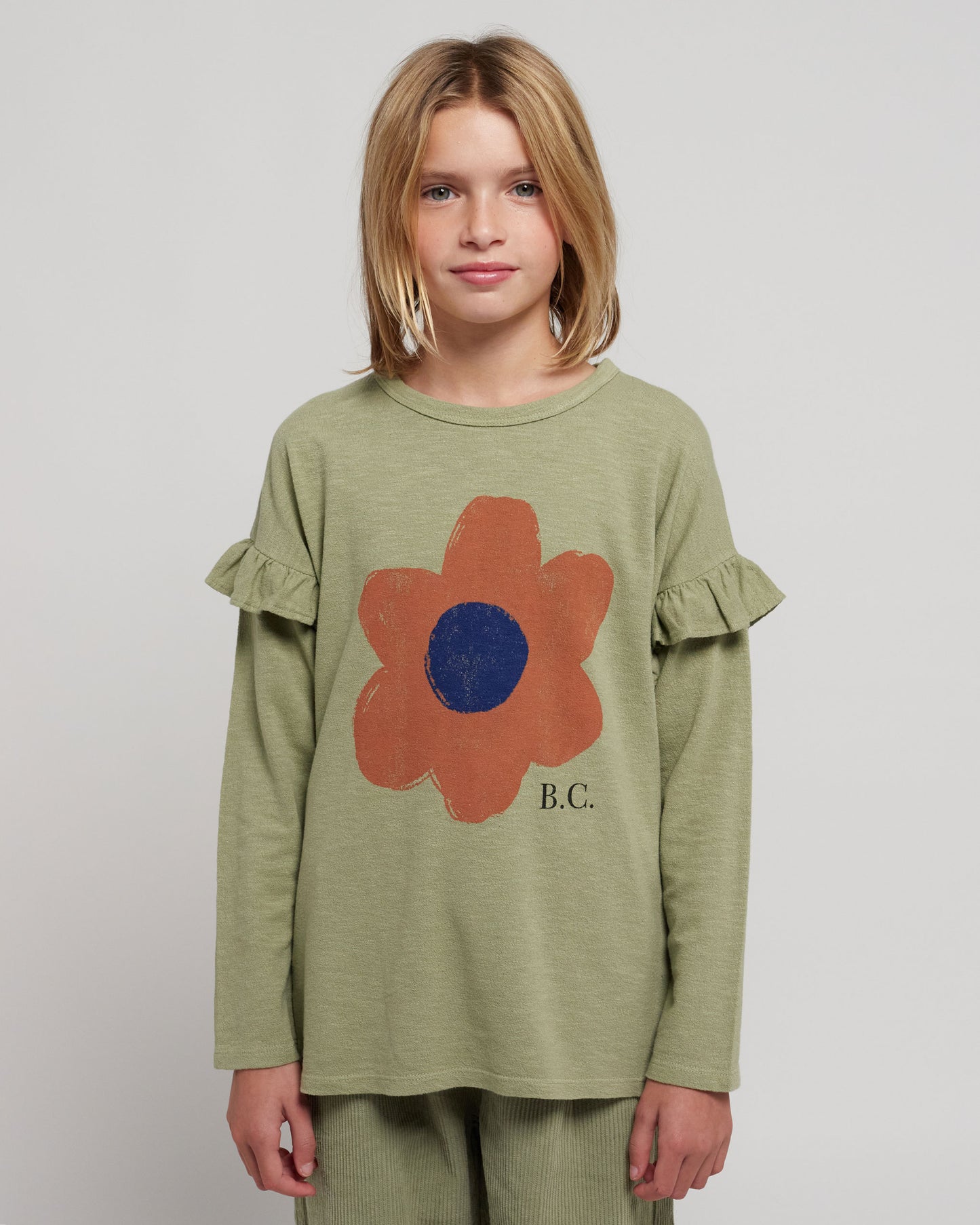 Big Flower ruffle T-shirt
