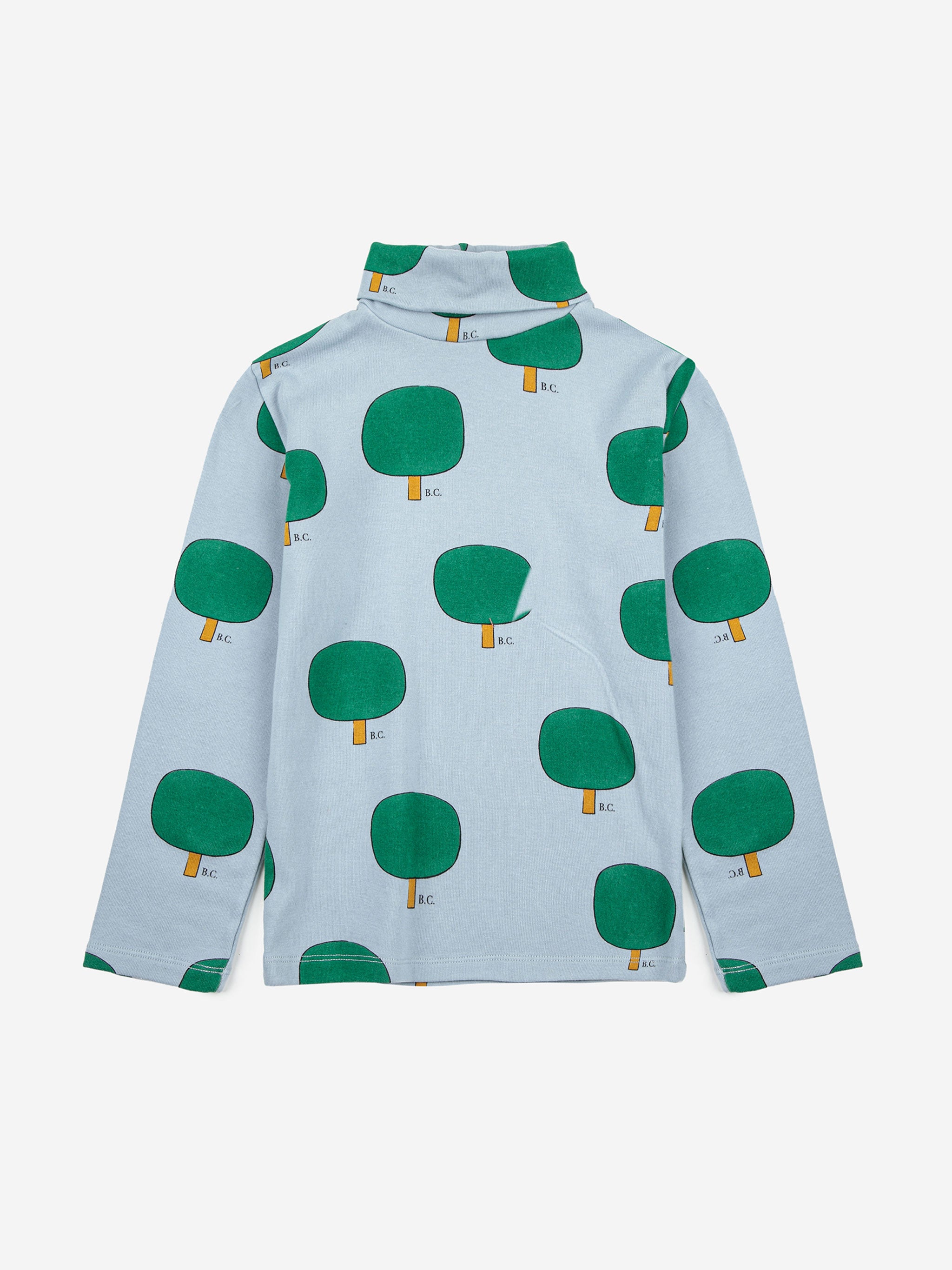 Green Tree all over turtle neck T-shirt – Bobo Choses