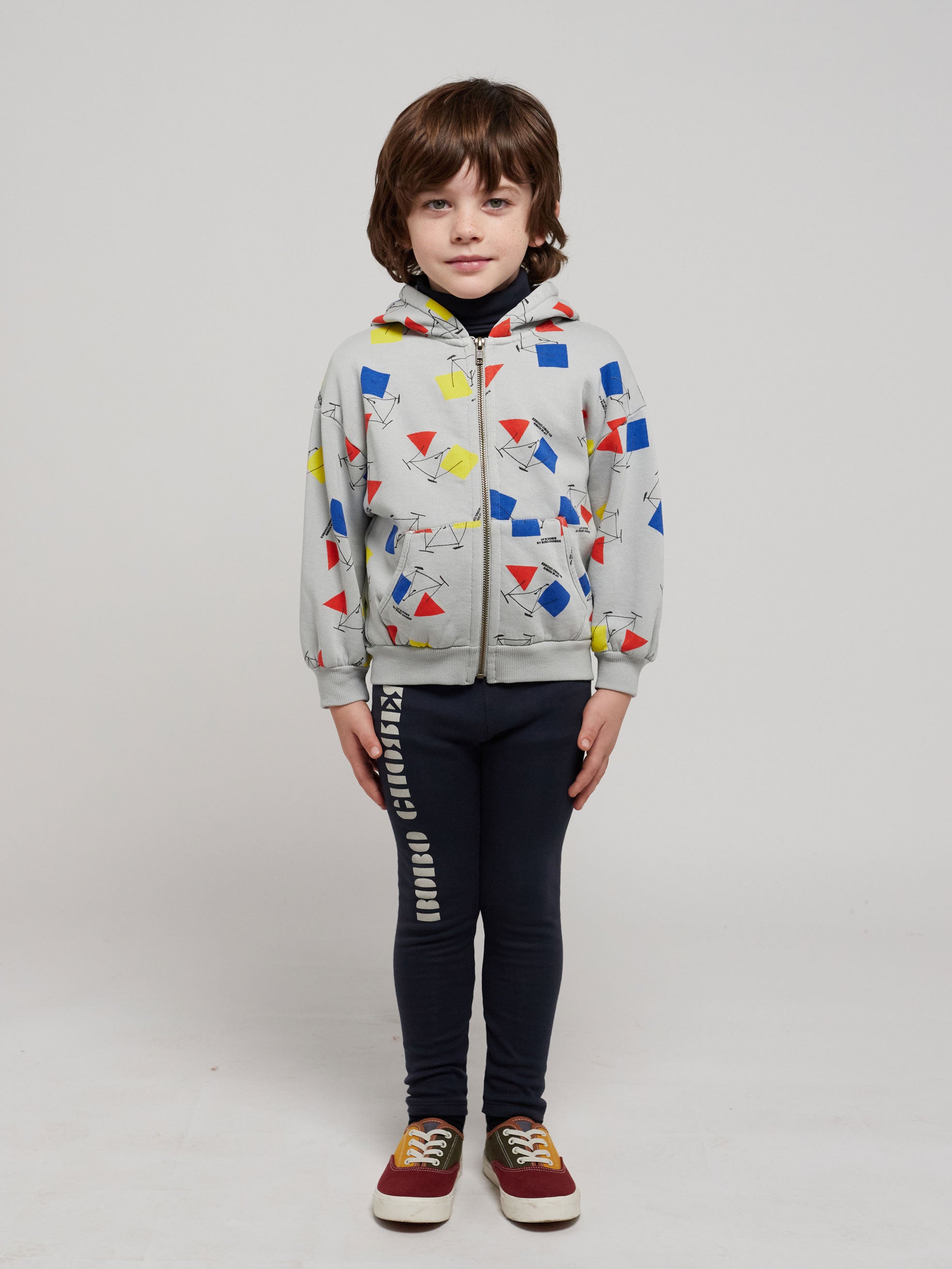 Crazy Bicy all over zipped hoodie - 2-3Y