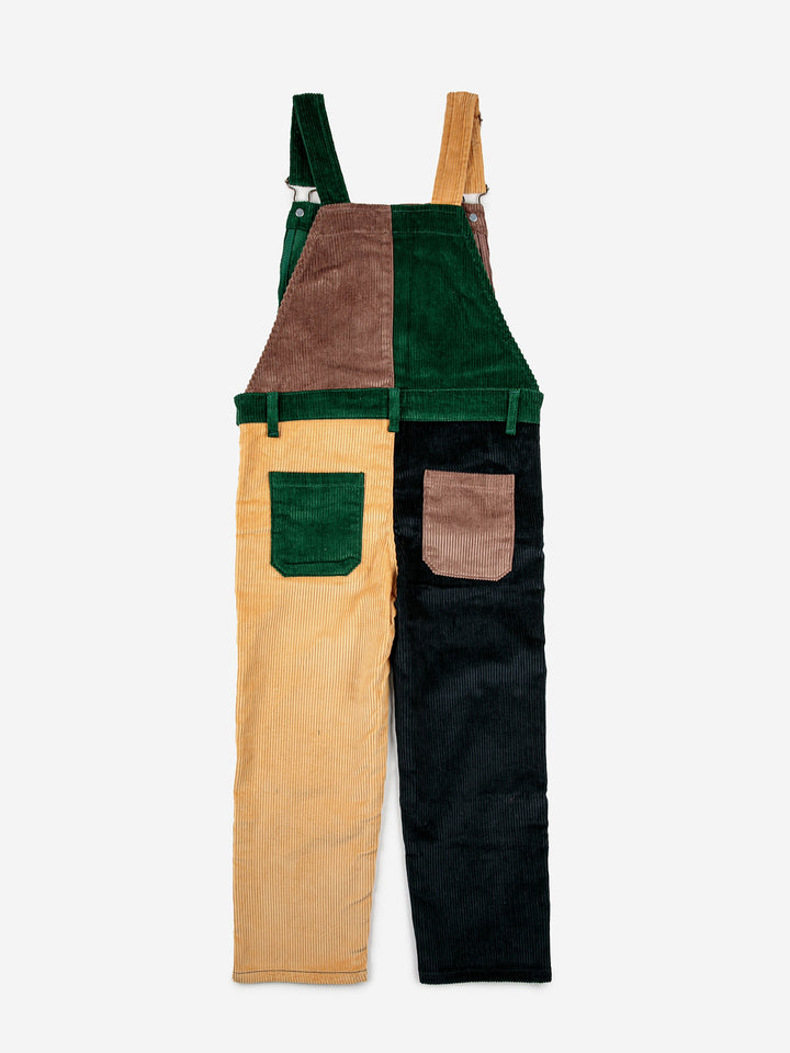 Color Block corduroy dungaree