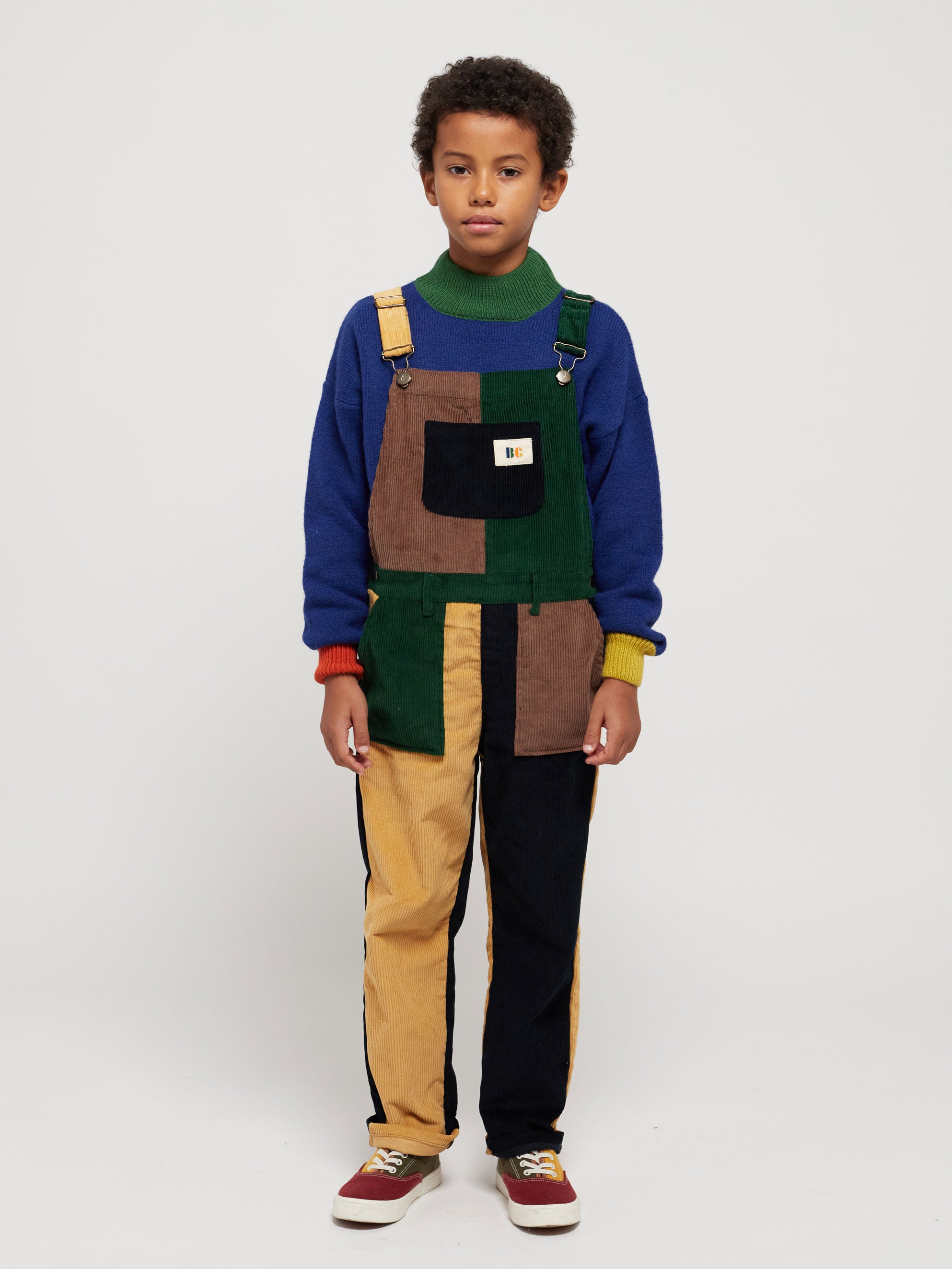 Color Block corduroy dungaree - 2-3Y