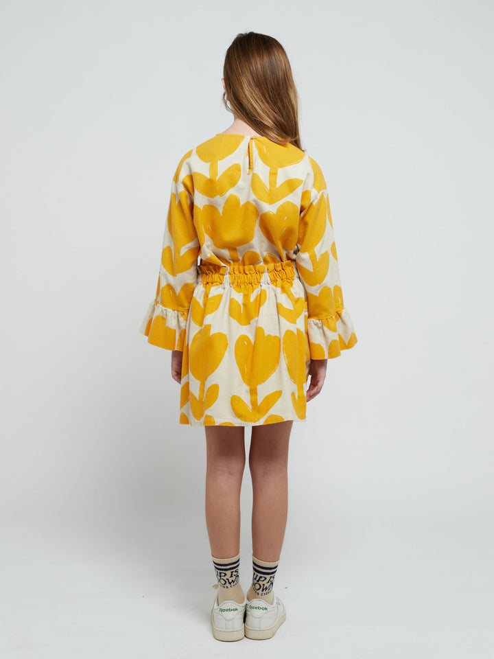 Big Flowers all over woven skirt