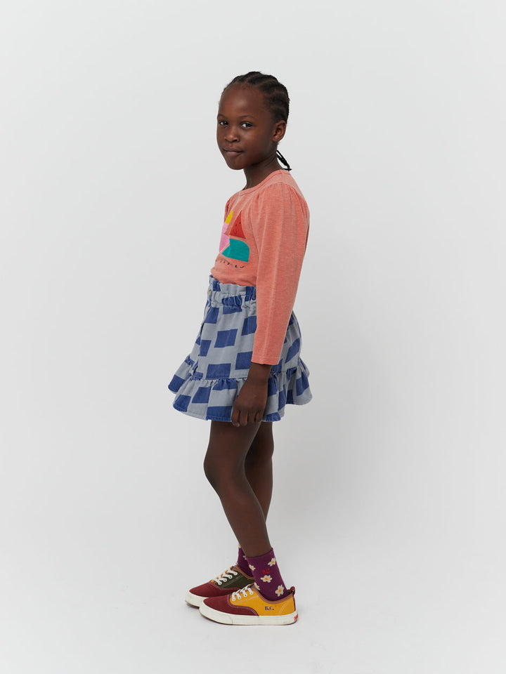 Checker all over woven skirt