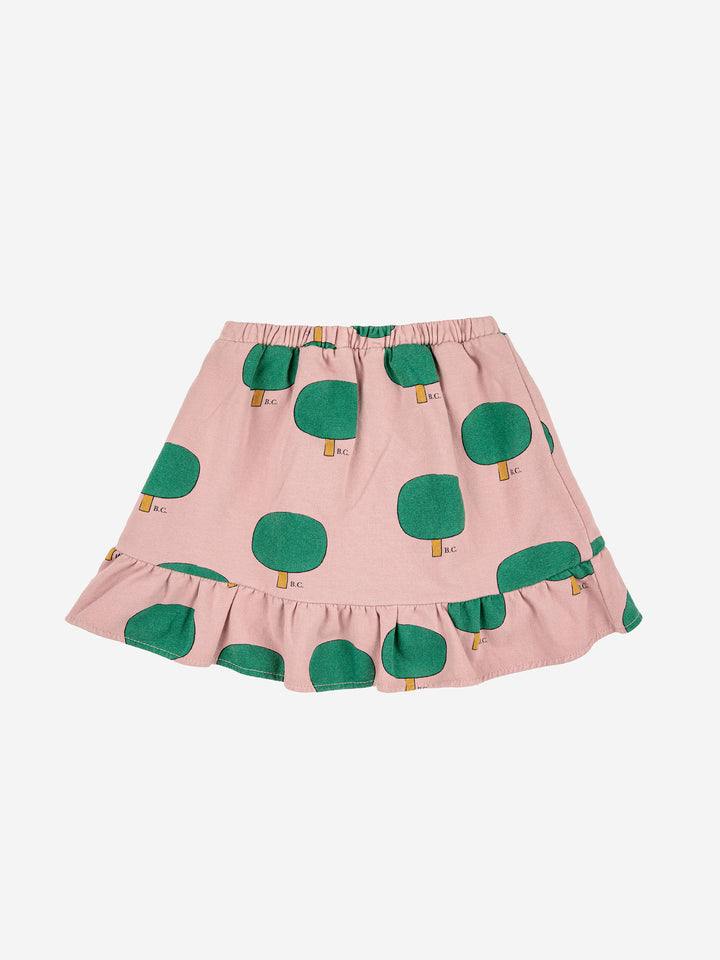Green Tree all over ruffle skirt