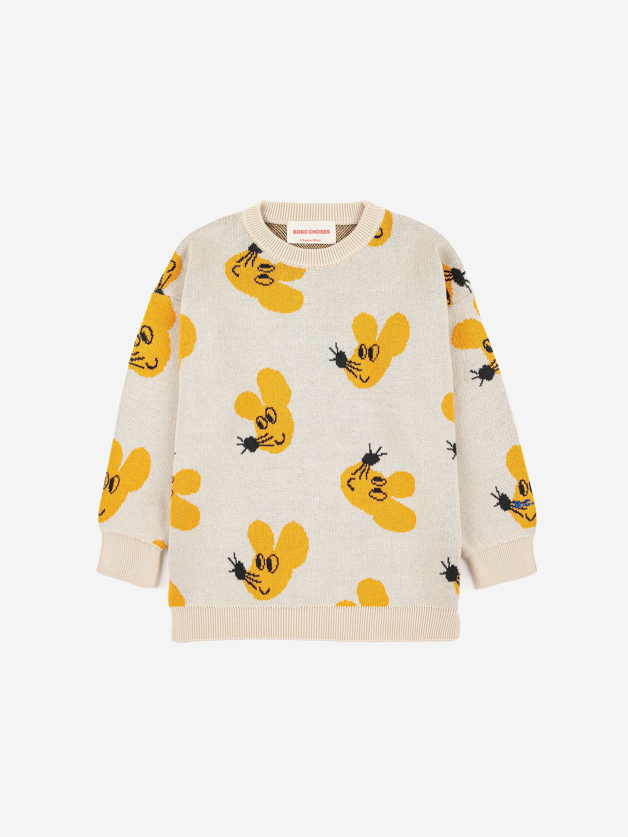 Mouse all over jacquard cotton jumper – Bobo Choses