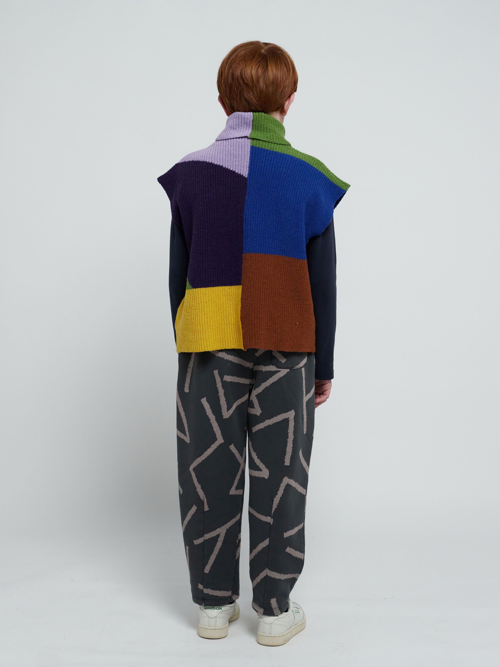 Multicolor intarsia cotton vest – Bobo Choses