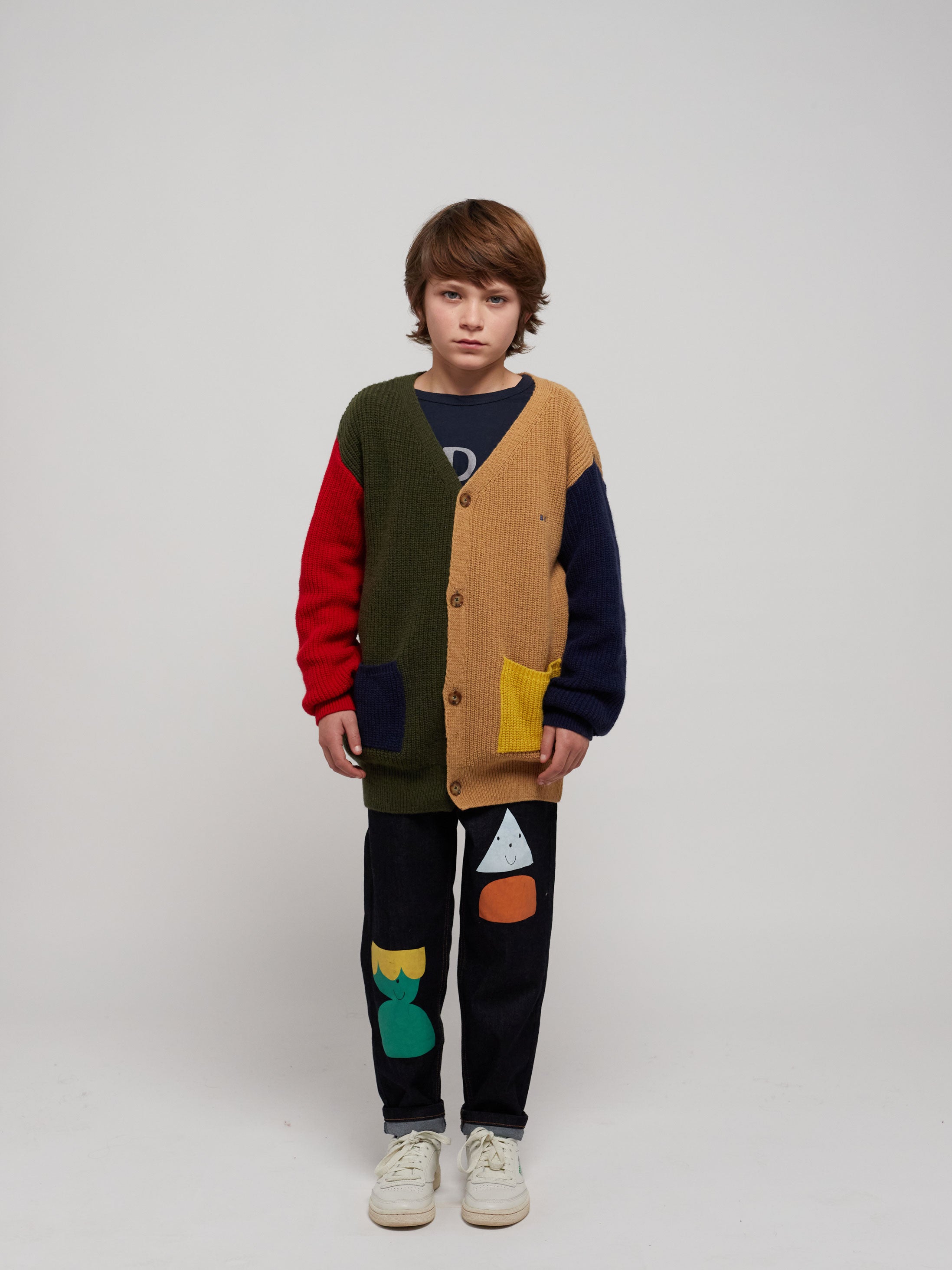 限定値下Ameri☆COLOR BLOCK OVER KNIT CARDIGAN-