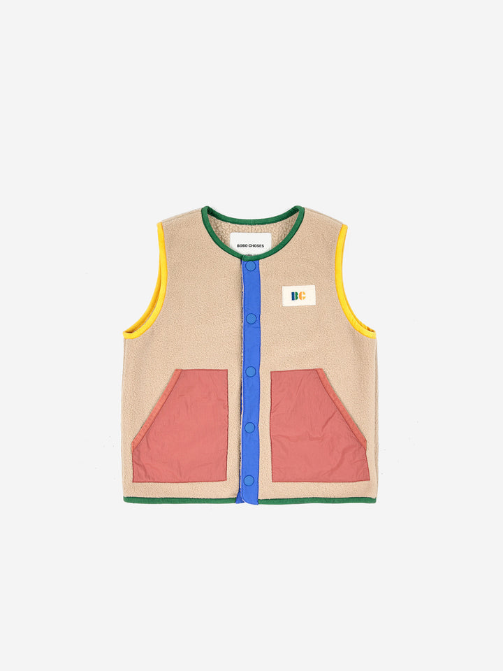 Color Block polar fleece vest