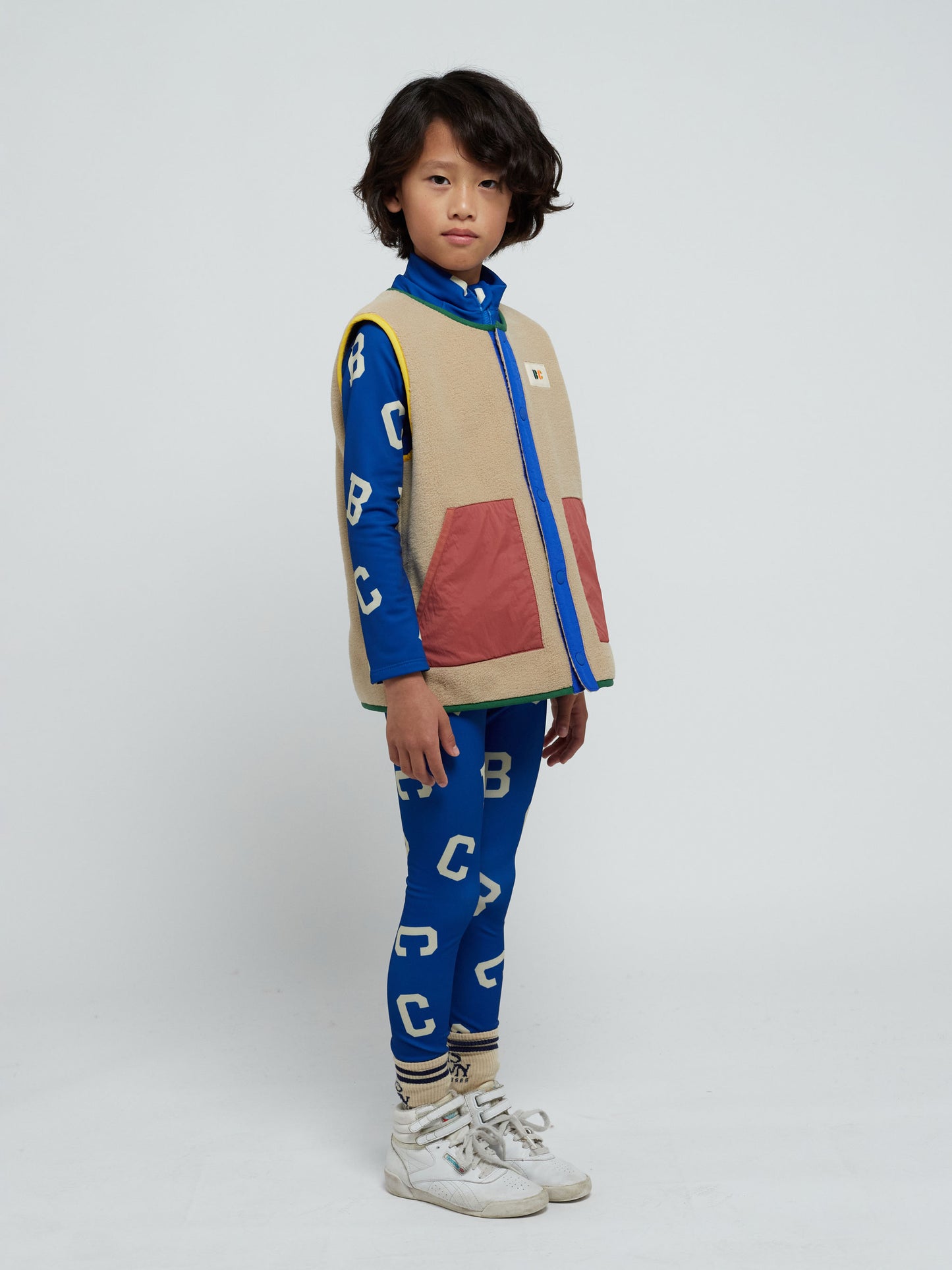 Color Block polar fleece vest