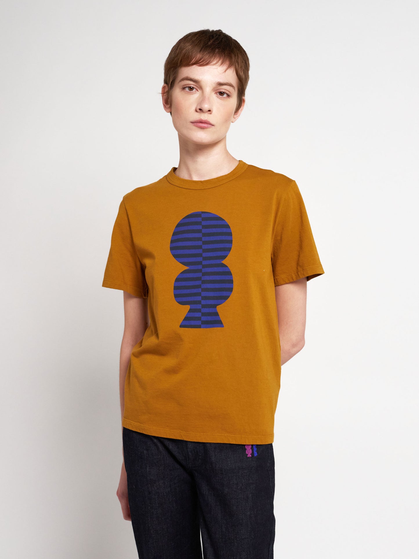 Striped mold short sleeve T-shirt