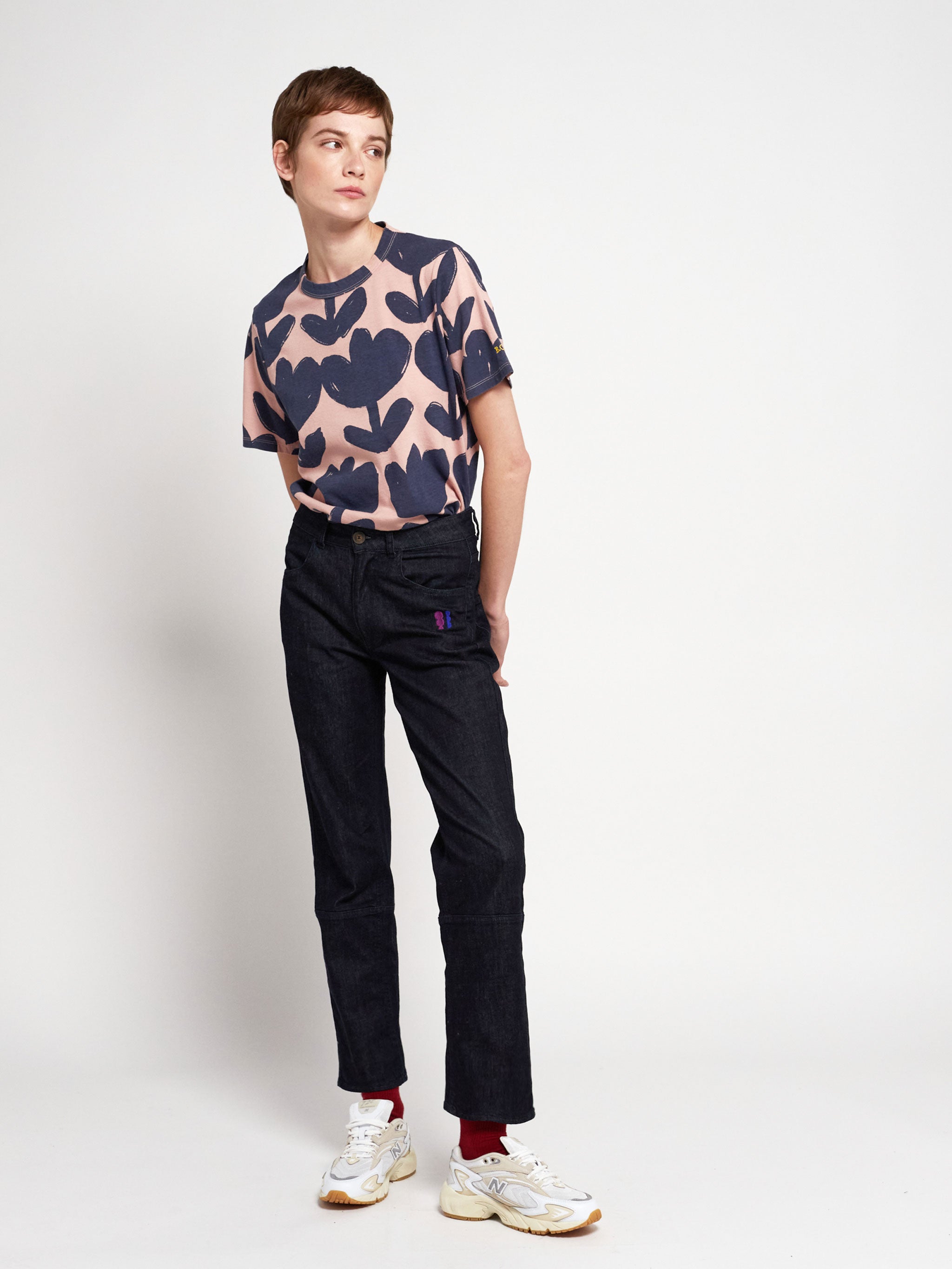 Retro Flowers all over short sleeve T-shirt – Bobo Choses