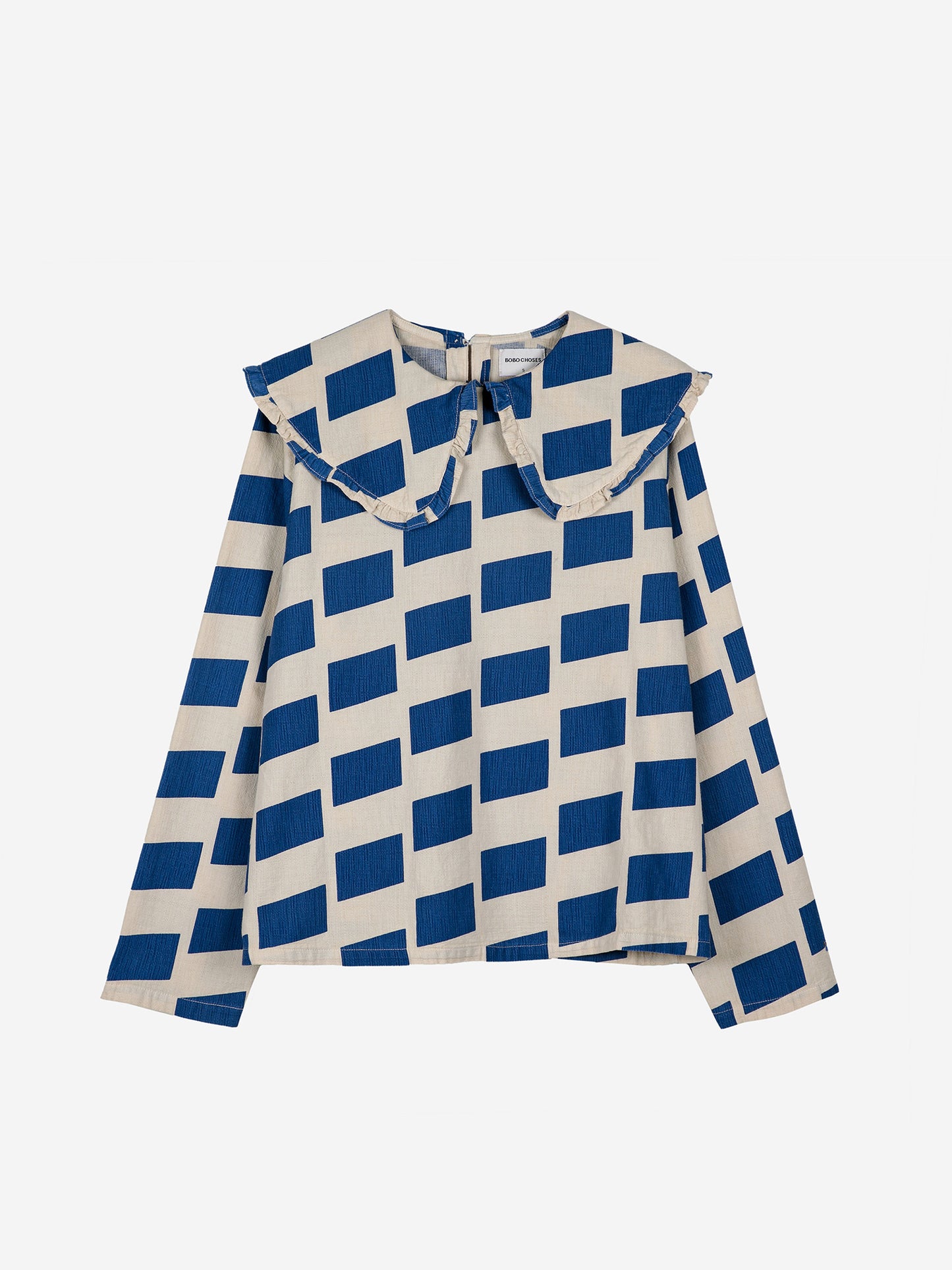Wide-collared check shirt