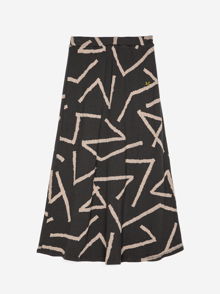 Lines all over flared skirt