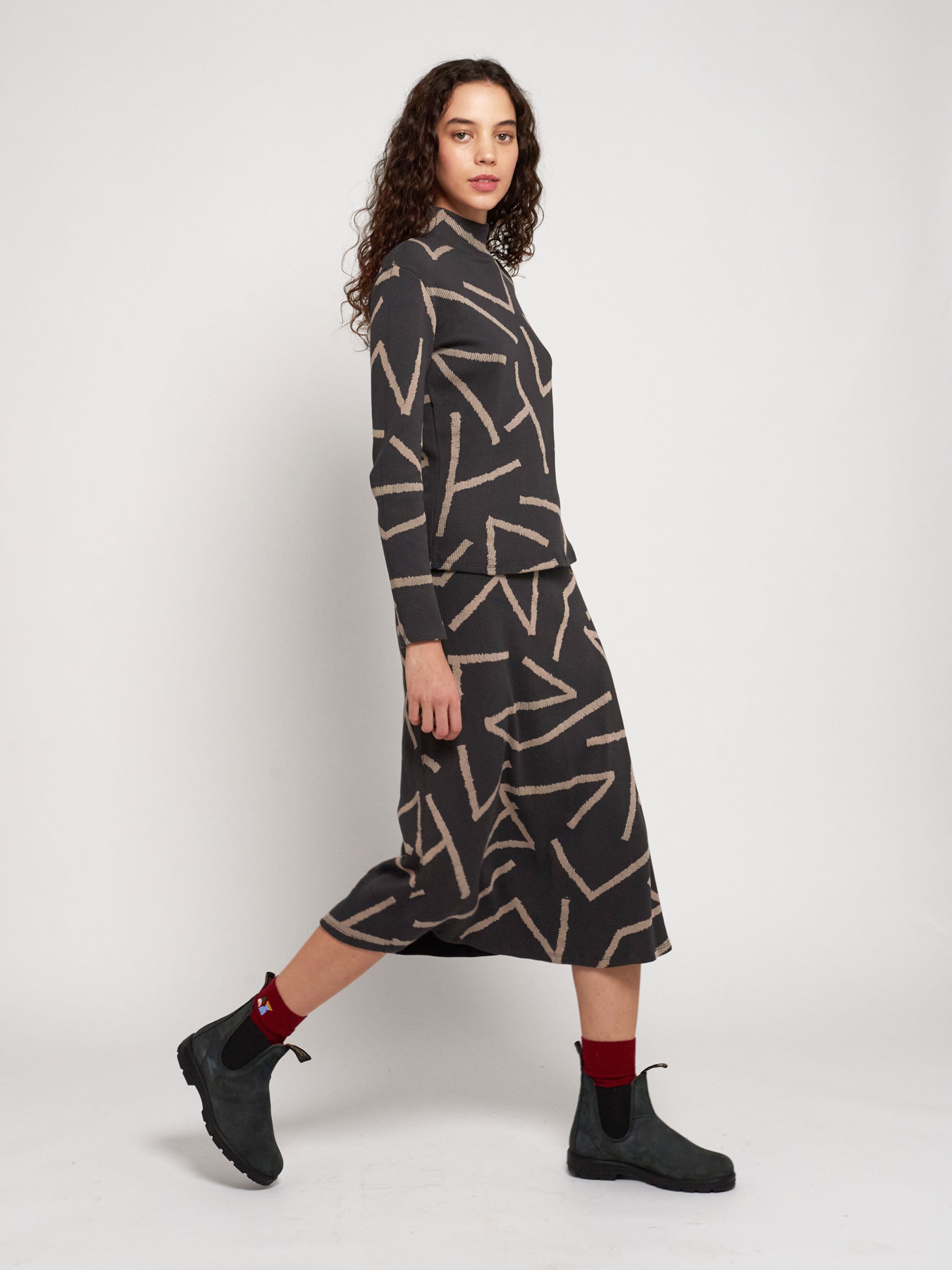 Lines all over flared skirt – Bobo Choses