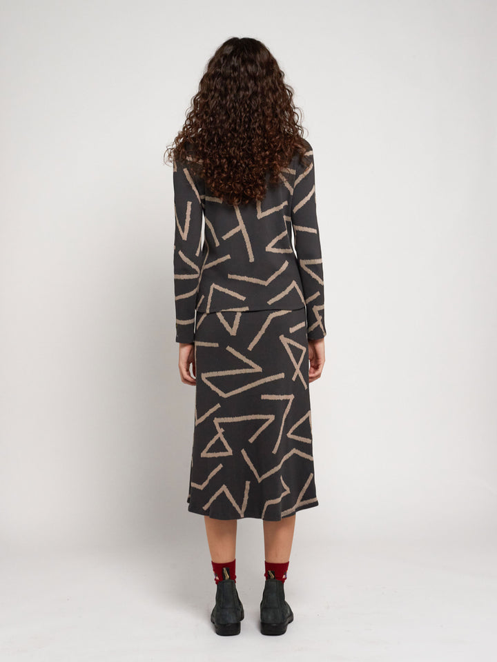 Lines all over flared skirt