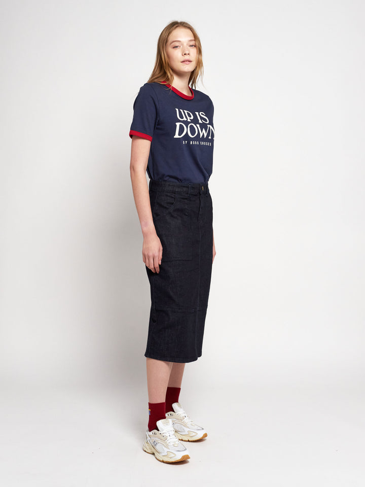 Pencil denim skirt