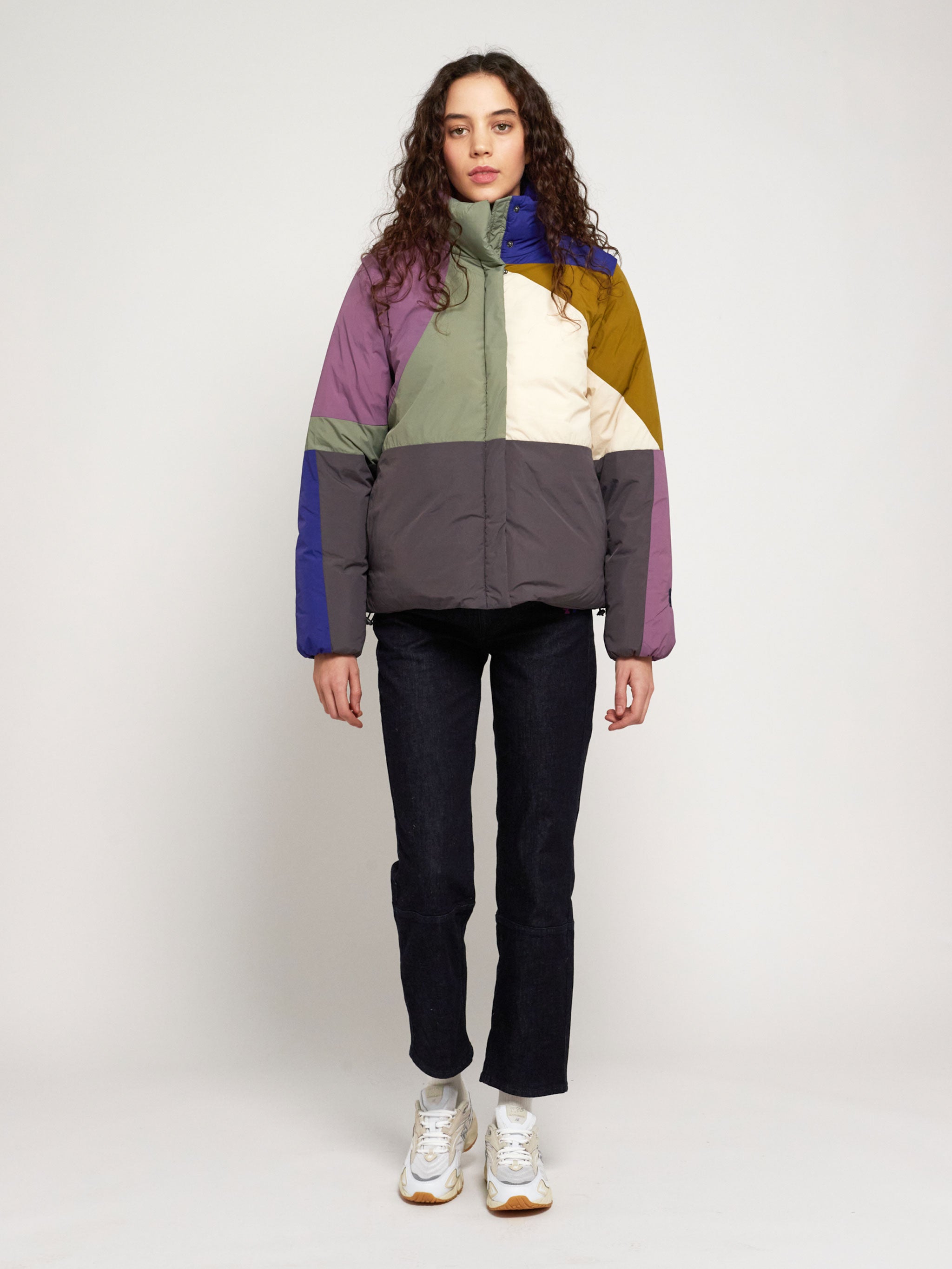 Landscape color block short puffer – Bobo Choses