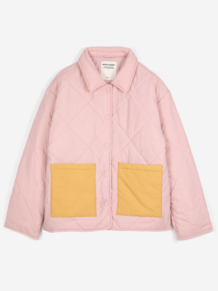 Chaqueta oversize acolchada bloques de color