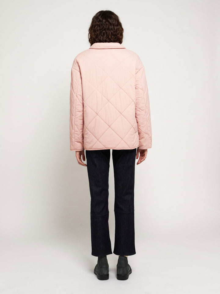 Chaqueta oversize acolchada bloques de color