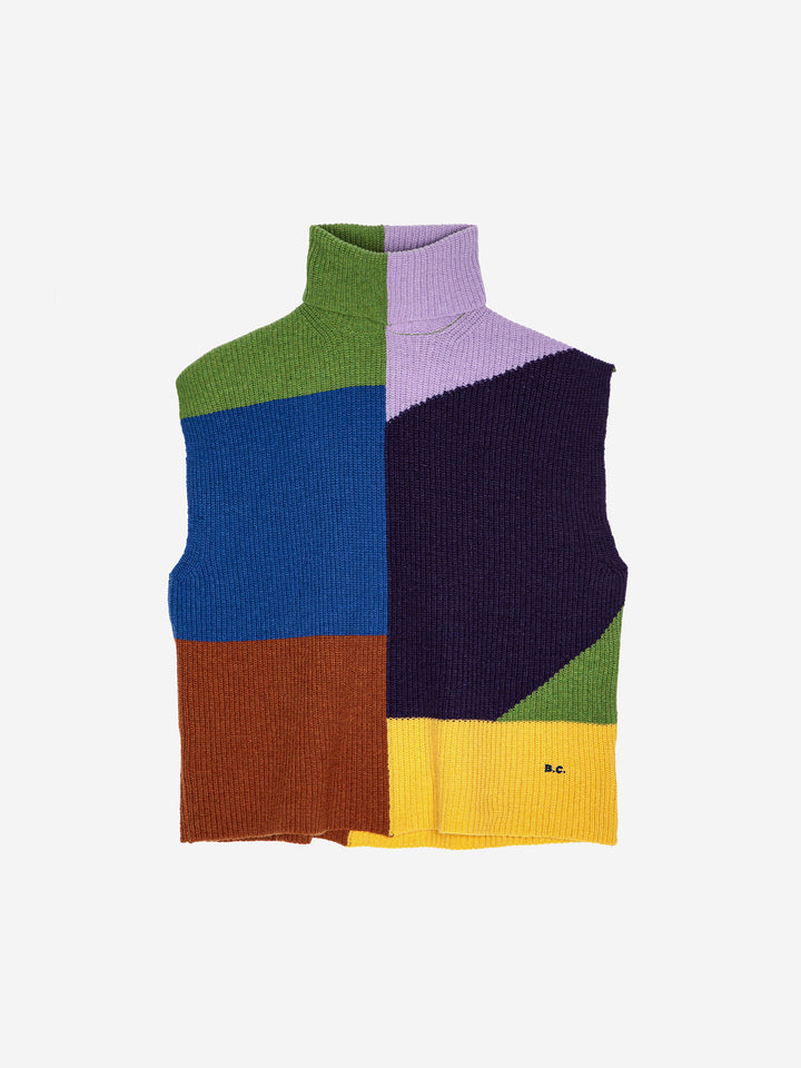 Chaleco intarsia bloques de color